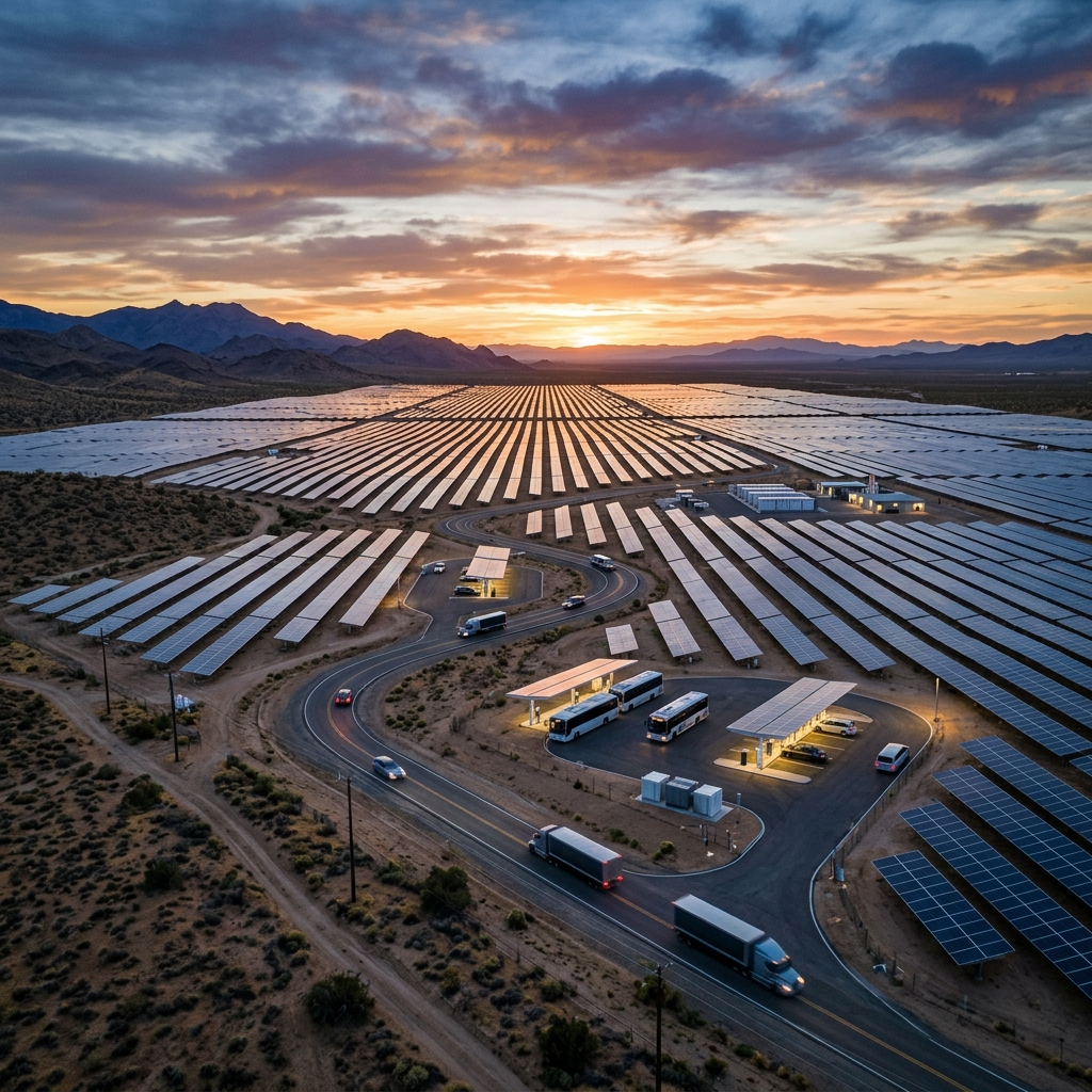 Vast solar energy infrastructure powering EMOSAF's decentralized clean mobility network across Central Africa